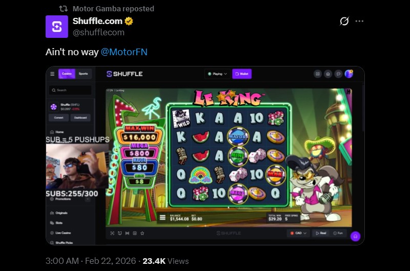 Twitter Motor 16K Shuffle Win